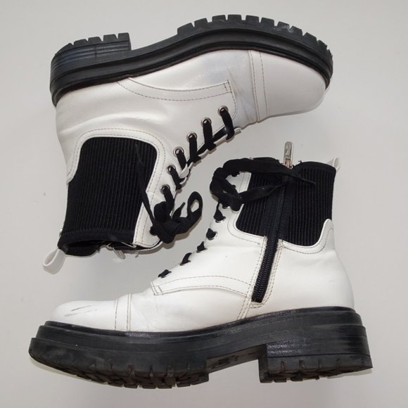 Circus by Sam Edelman White Giovanny Lug Sole Ankle Boots - Picture 2 of 7